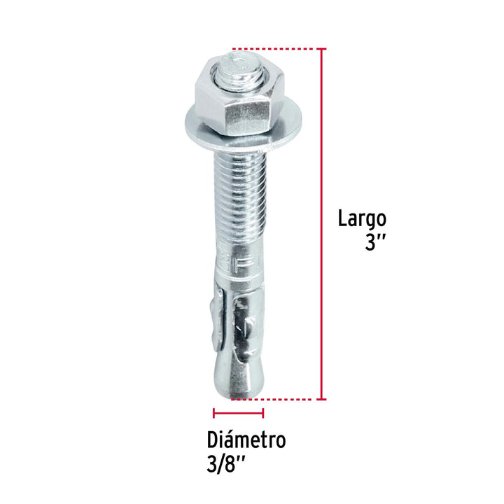 Bolsa con 6 taquetes arpón 3/8' x 3', Fiero - Mundo Tool 