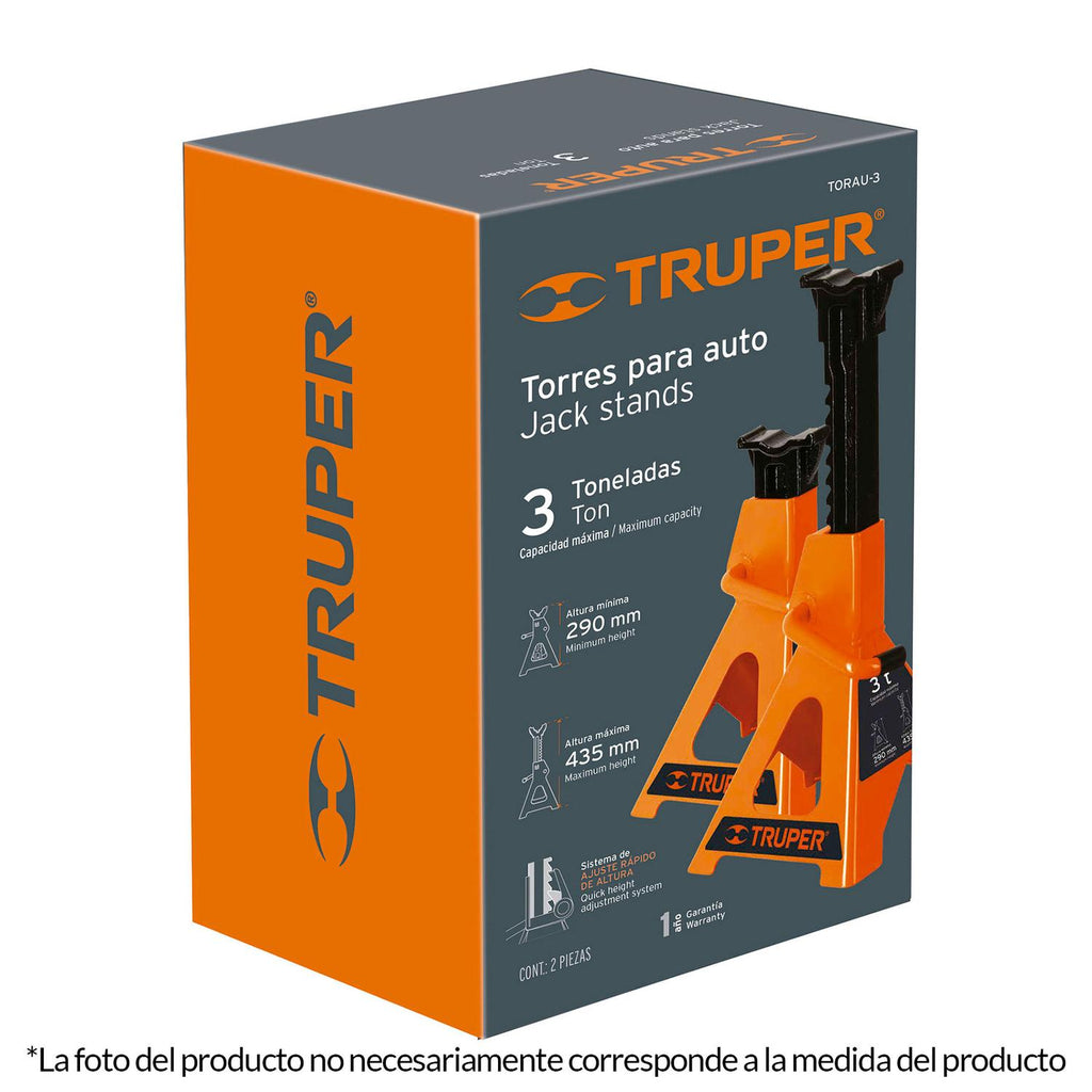 Torre Para Auto 6 Toneladas 2 Piezas Truper - Mundo Tool 