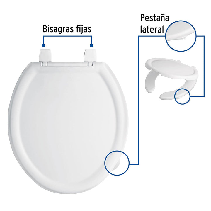 Asiento Económico Para Wc 35 Cm Blanco Foset - Mundo Tool 