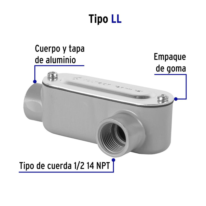 Condulet 1/2' Conexión Tipo Ll Volteck - Mundo Tool 