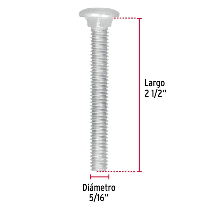 Tornillo Tipo Coche 5/16x2-1/2' 60pzs Fiero - Mundo Tool 