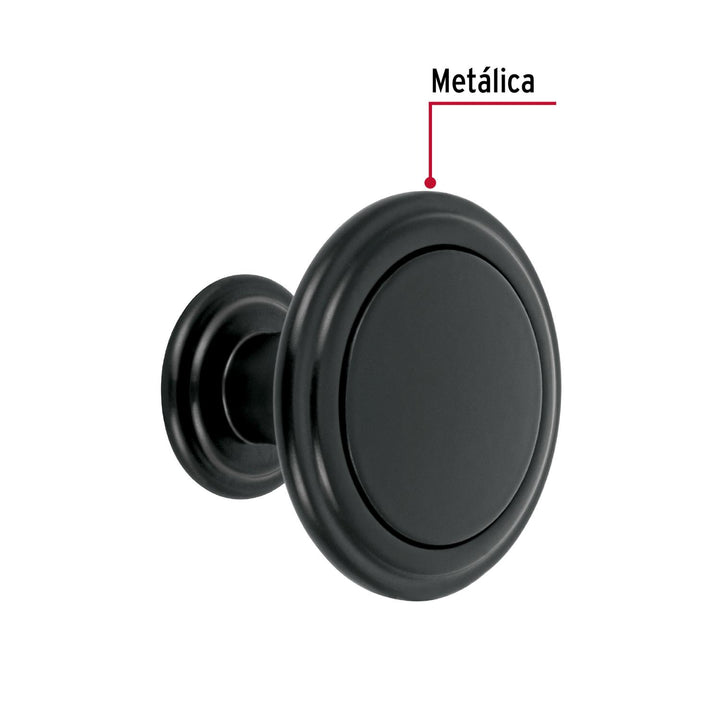 Perilla estilo 'Moderno' acabado negro, Hermex - Mundo Tool 