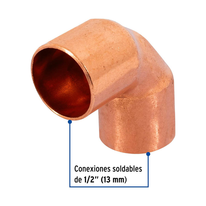 Codo 90° De Cobre De 1/2' Foset - Mundo Tool 