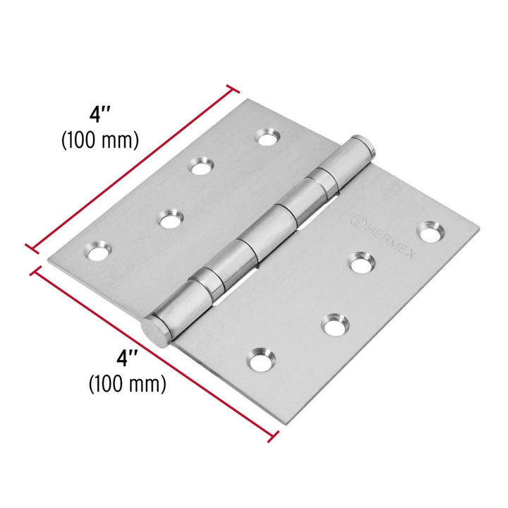 Bisagra Cuadrada 4' Acero Inoxidable Plana Hermex - Mundo Tool 