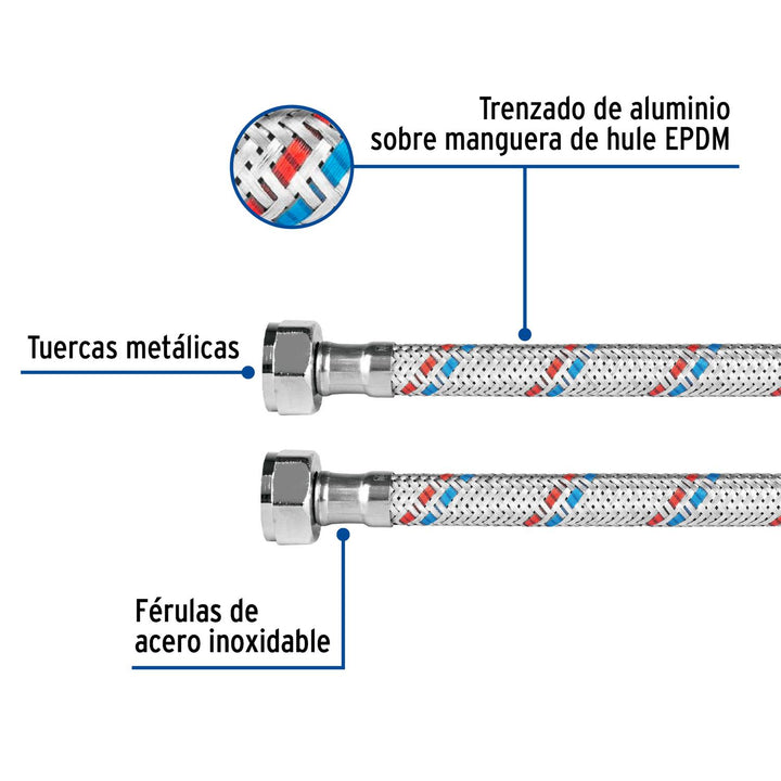 Manguera para fregadero 55cm Aluminio Pretul - Mundo Tool 