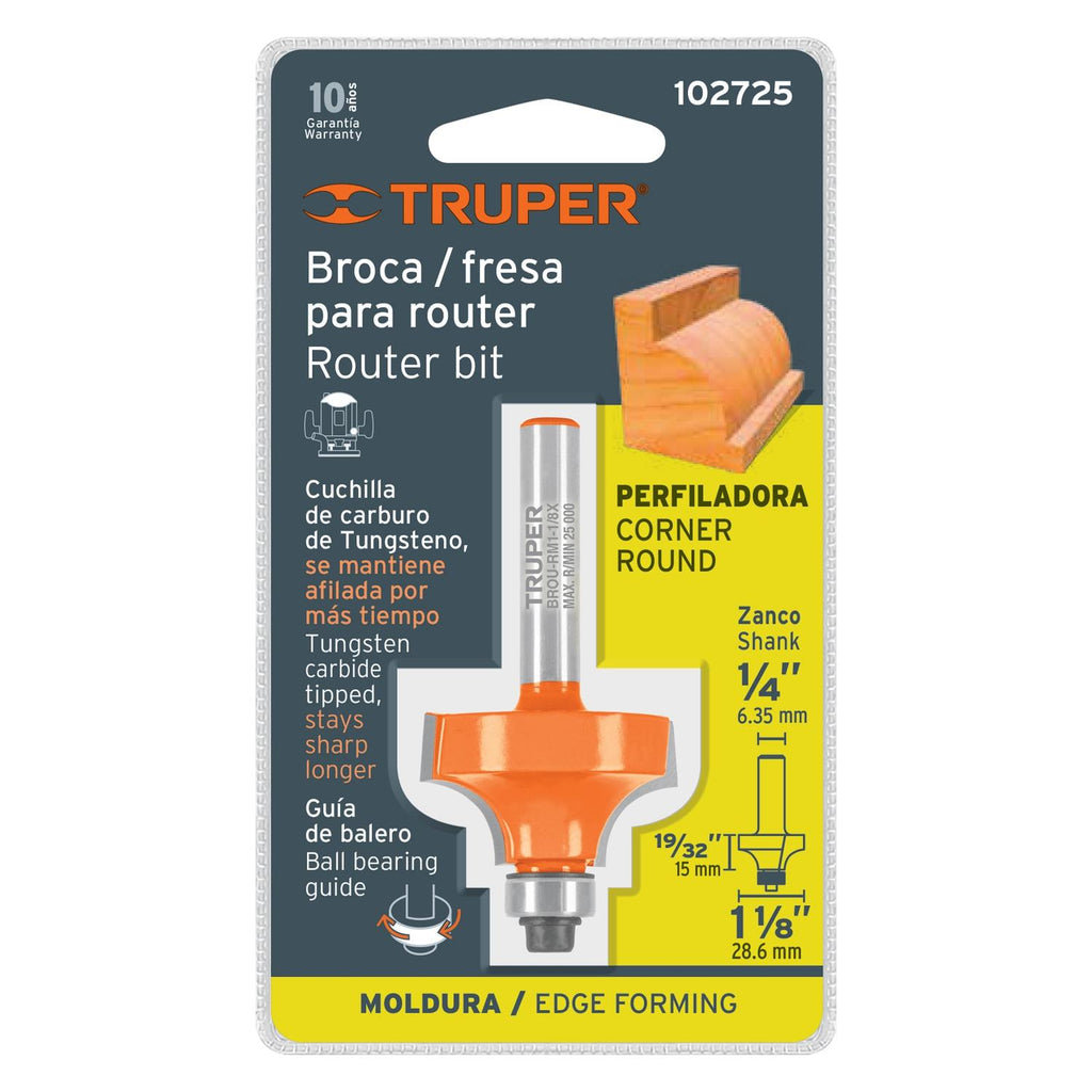 Broca router, con moldura, 1-1/8