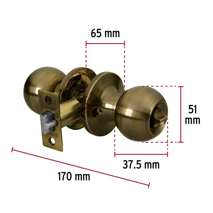 Cerradura esfera tubular recámara antiguo Basic blister Hermex - Mundo Tool 