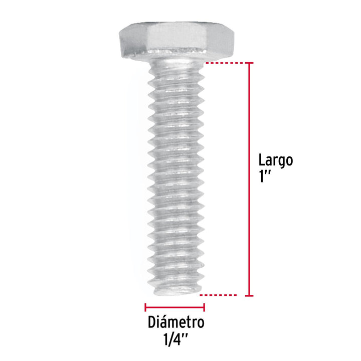 Tornillo Tipo Máquina 1/4x1' 100 Pzas Fiero - Mundo Tool 