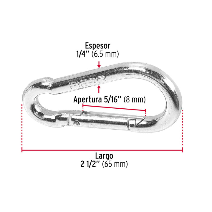 Bandola Mosquetón De Acero 1/4' Fiero - Mundo Tool 