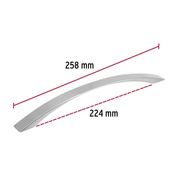 Jaladera metálica de 224mm estilo "Moderno", níquel satinado - Mundo Tool 