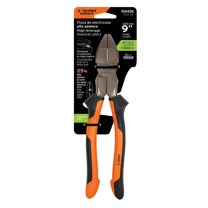 Pinza para electricista 9" alta palanca mango Comfort Grip - Mundo Tool 