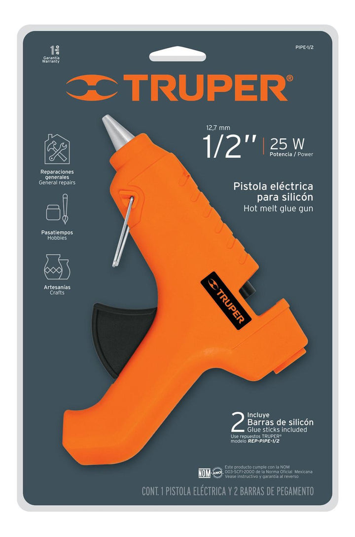 Pistola Eléctrica De Pegamento 25w Incluye 2 Truper - Mundo Tool 