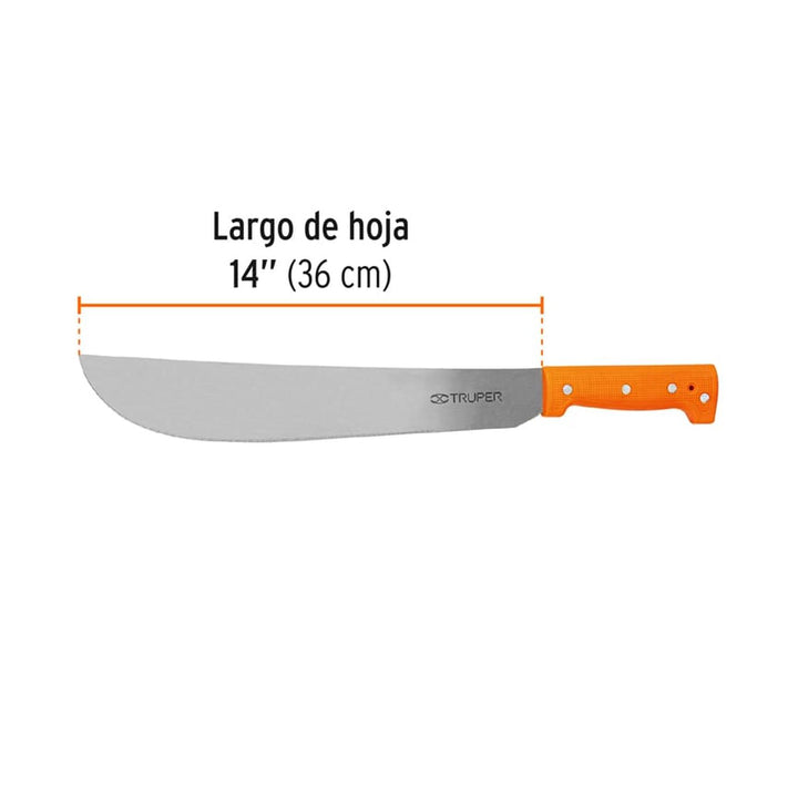 Machete Estándar 14' Cacha Naranja Truper - Mundo Tool 