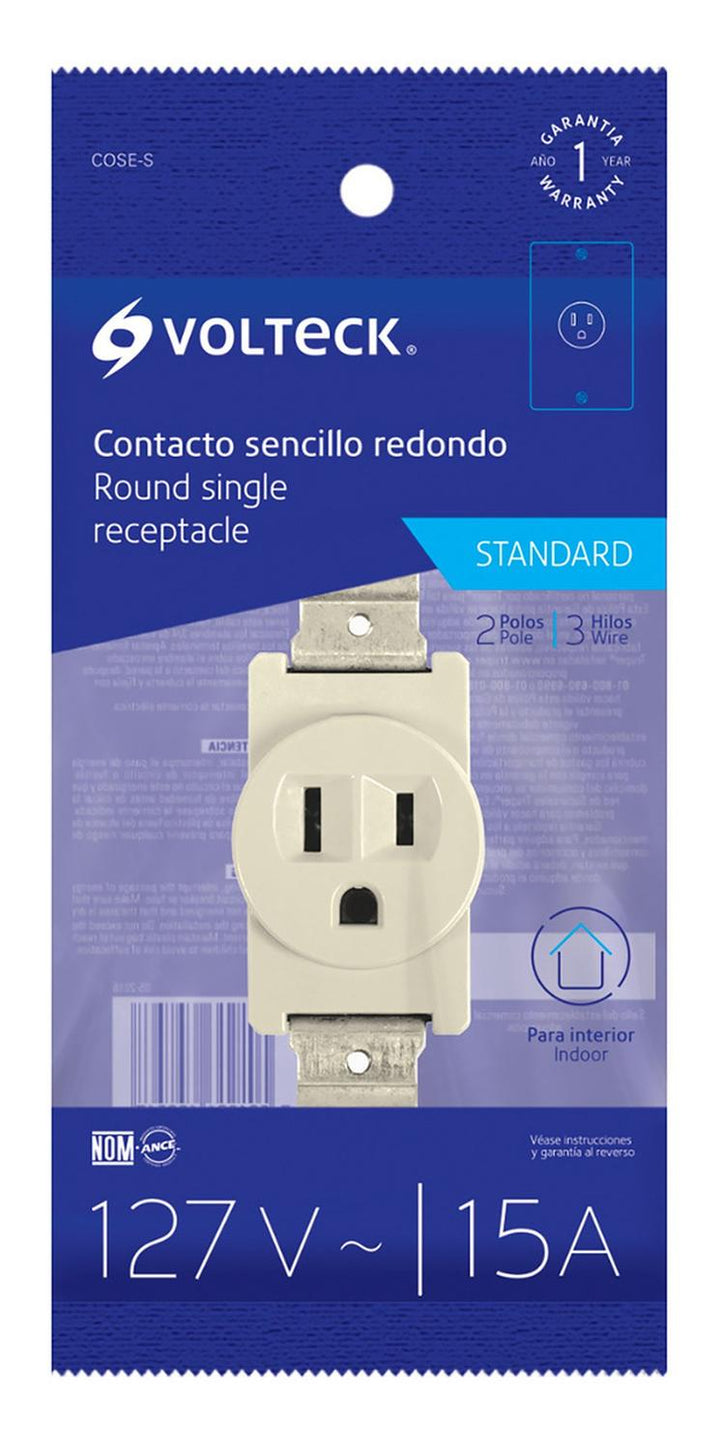 Contacto Sencillo Redondo Línea Standard Volteck - Mundo Tool 