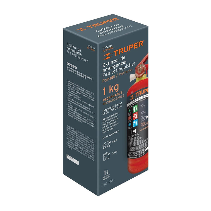 Extintor portatil para emergencia tipo ABC, 2 kg Truper - Mundo Tool 