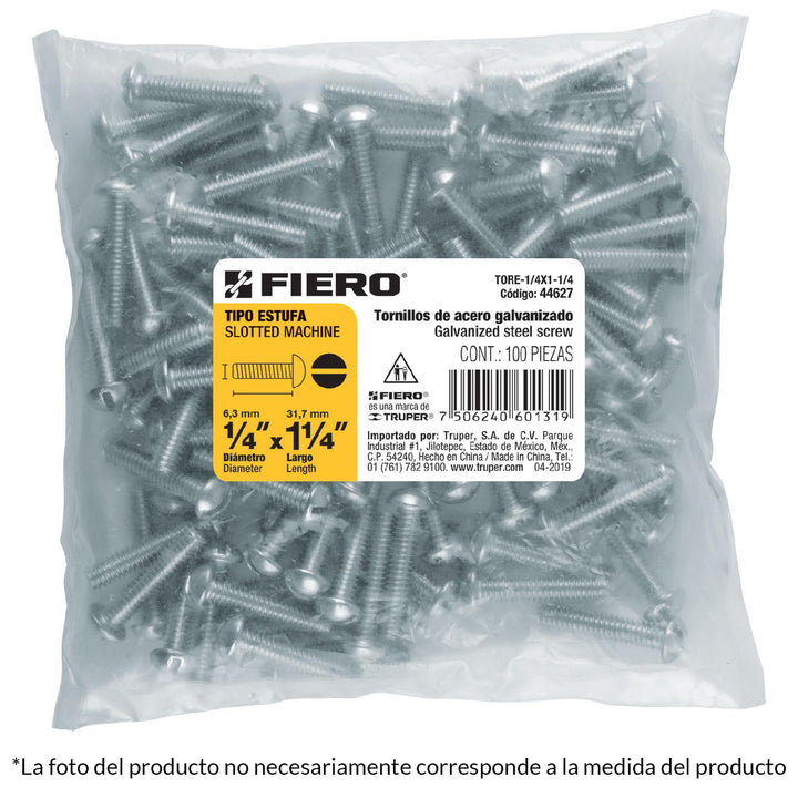 Tornillo Tipo Estufa 1/4x3/4' 150 Pzas Fiero - Mundo Tool 