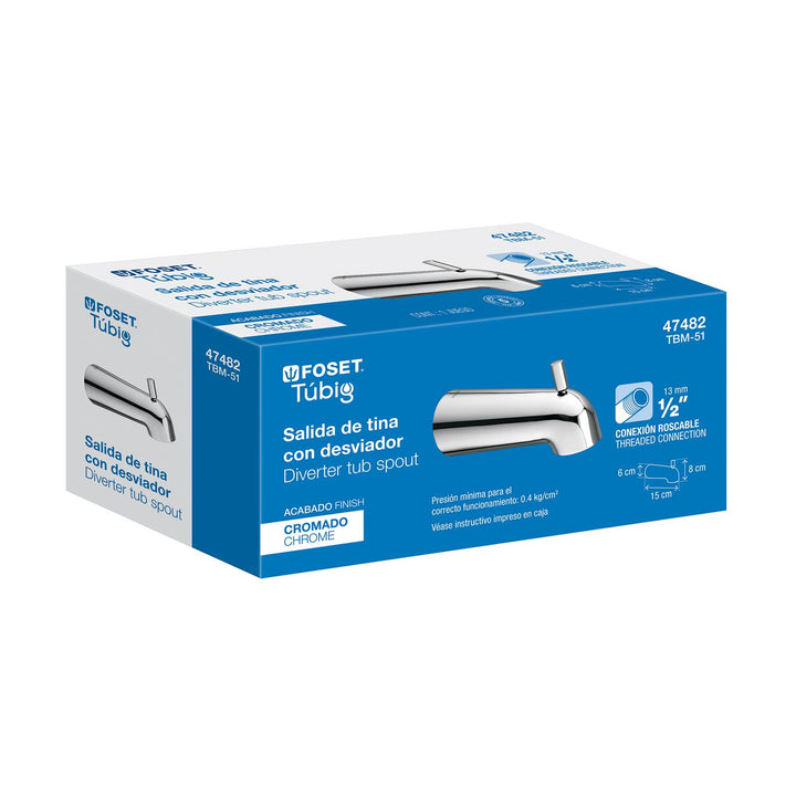 Salida de tina con desviador, cromo, Foset Túbig - Mundo Tool 