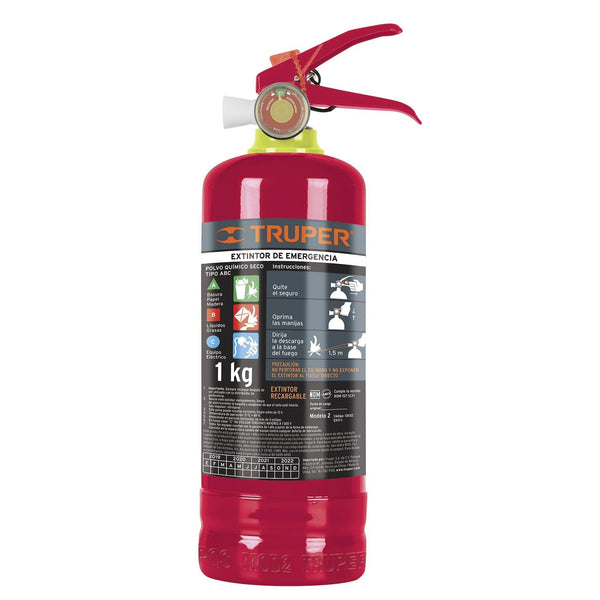 Extintor portatil para emergencia tipo ABC, 2 kg Truper - Mundo Tool 