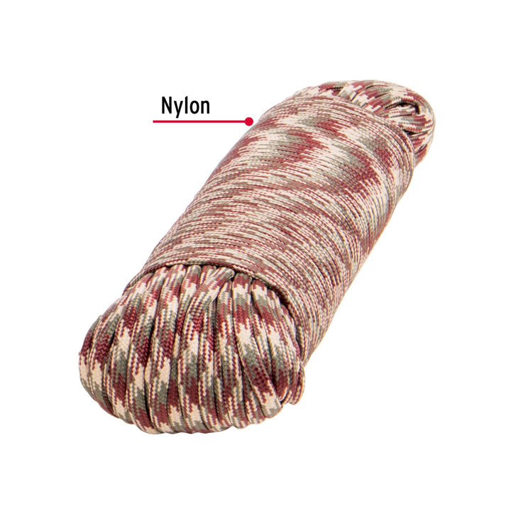 Piola de Nylon Paracord de 4mm x 30 m, camo, Fiero - Mundo Tool 