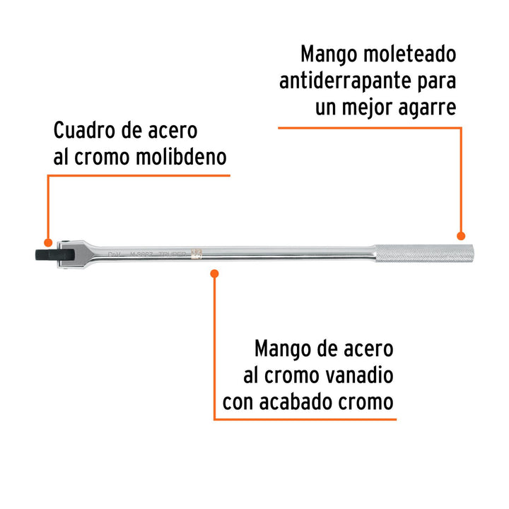 Mango articulado de 15' x 13 mm para dados cuadro 3/8' - Mundo Tool 