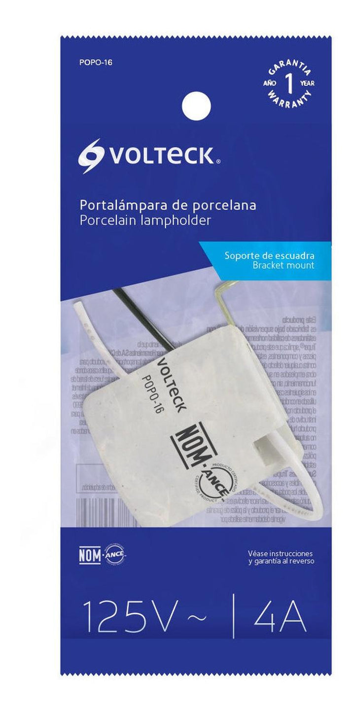 Portalámpara De Porcelana Soporte Tipo Escuad Volteck - Mundo Tool 