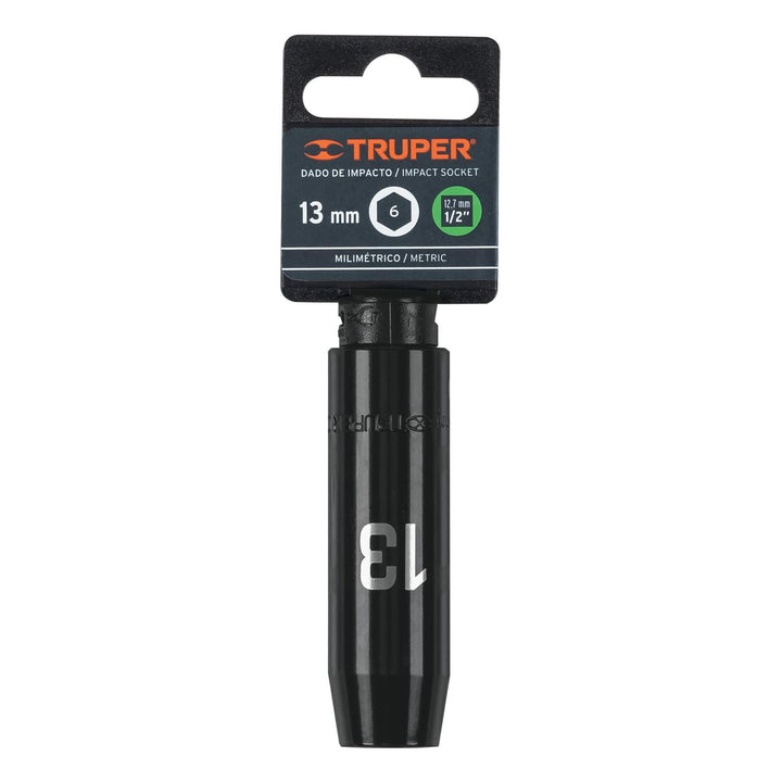 Dado de impacto 13mm largo cuadro 1/2" Truper - Mundo Tool 