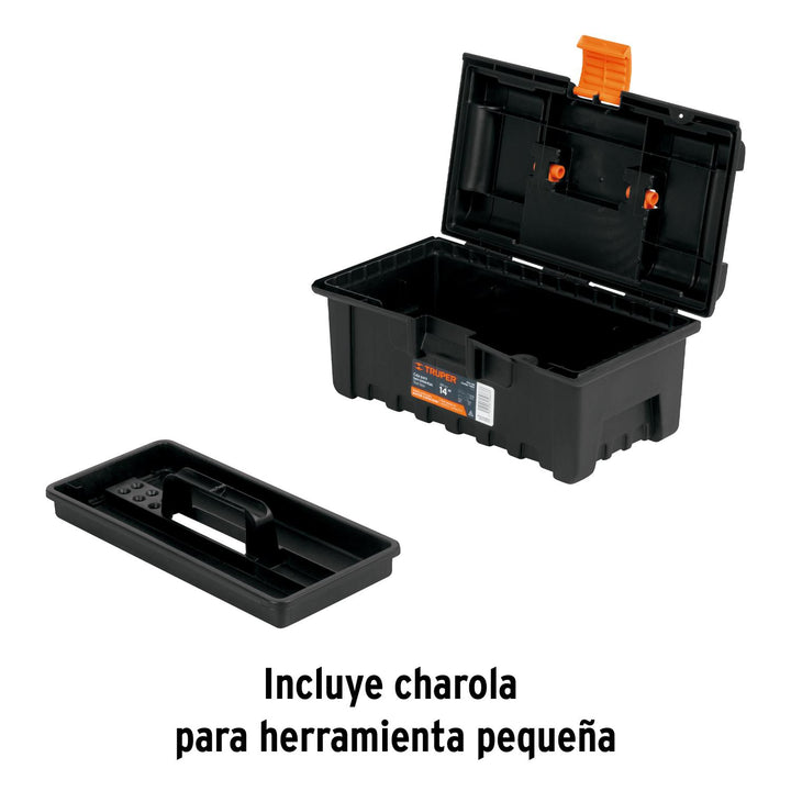 Caja para herramienta de 14" sin compartimentos, Truper - Mundo Tool 