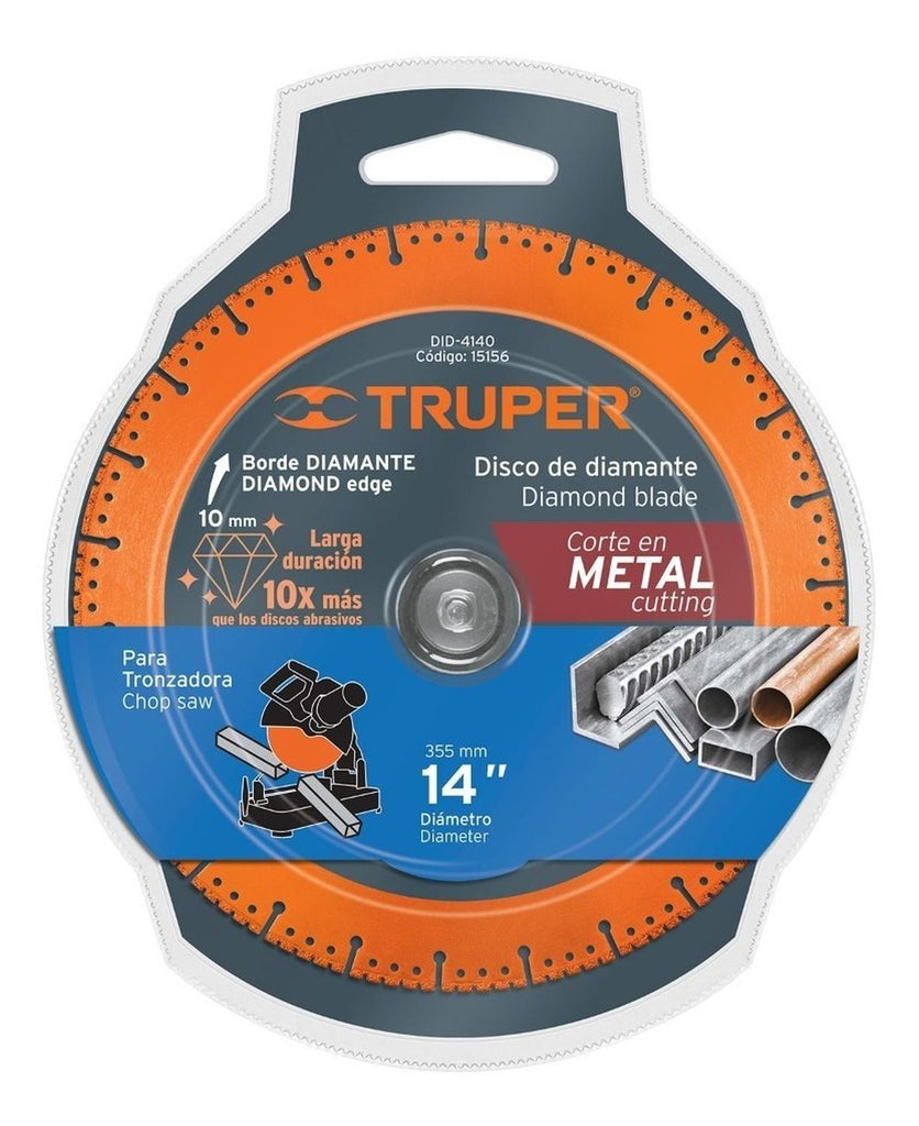 Disco De Diamante, 14' Corte Metal Truper - Mundo Tool 