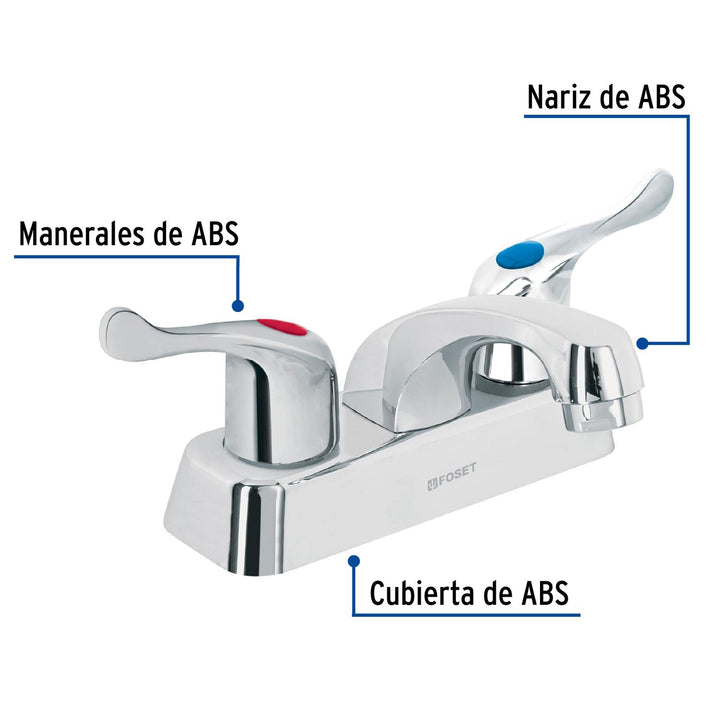 Mezcladora Para Lavabo cuello corto, manerales palanca Foset - Mundo Tool 