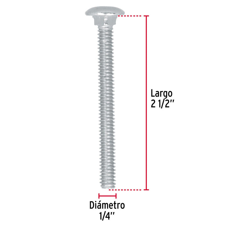 Tornillo Tipo Coche 1/4x2-1/2' 50pzs Fiero - Mundo Tool 