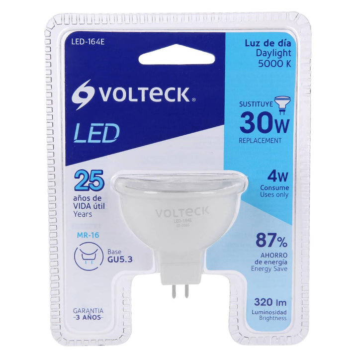 Lámpara de LED, MR16, 127V, 4 W, luz de día Volteck - Mundo Tool 