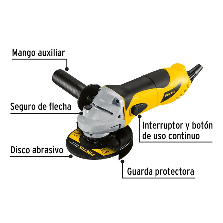 Esmeriladora Angular 4-1/2' 700 W Pretul - Mundo Tool 