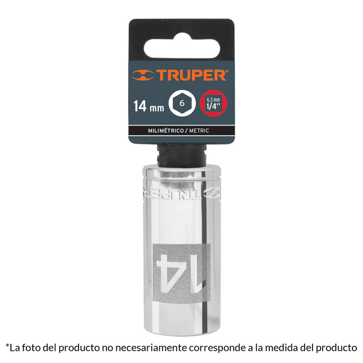 Dado de 1/2" largo cuadro 1/4" Truper - Mundo Tool 