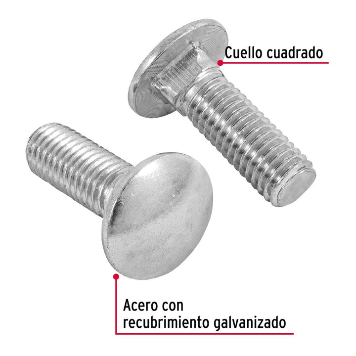 Tornillo tipo coche, 1/2 x 1-1/2', bolsa con 30 piezas Fiero - Mundo Tool 