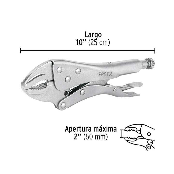 Pinza de presión 10' mordaza curva, a granel, Pretul - Mundo Tool 