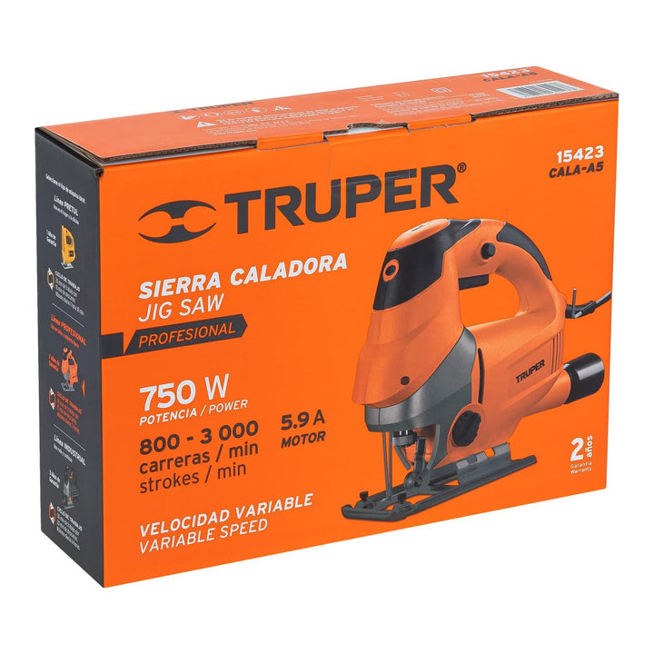 Sierra caladora 750 W 5.9 A velocidad variable, profesional - Mundo Tool 