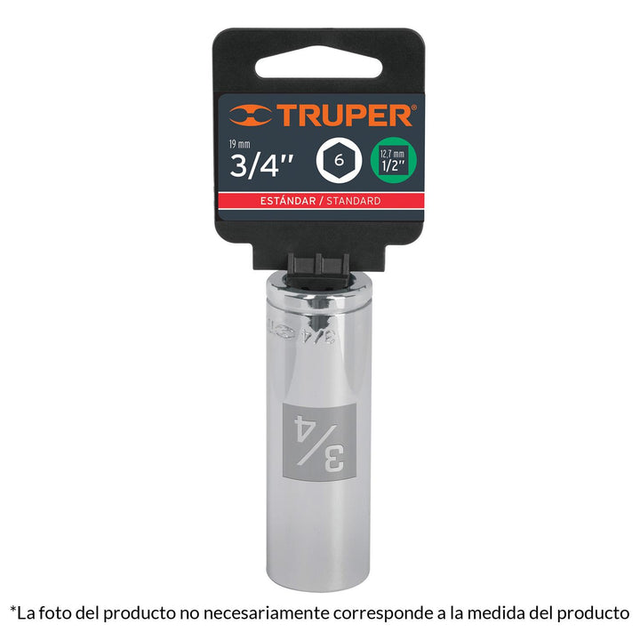 Dado de 7/16" largo cuadro 1/2" Truper - Mundo Tool 