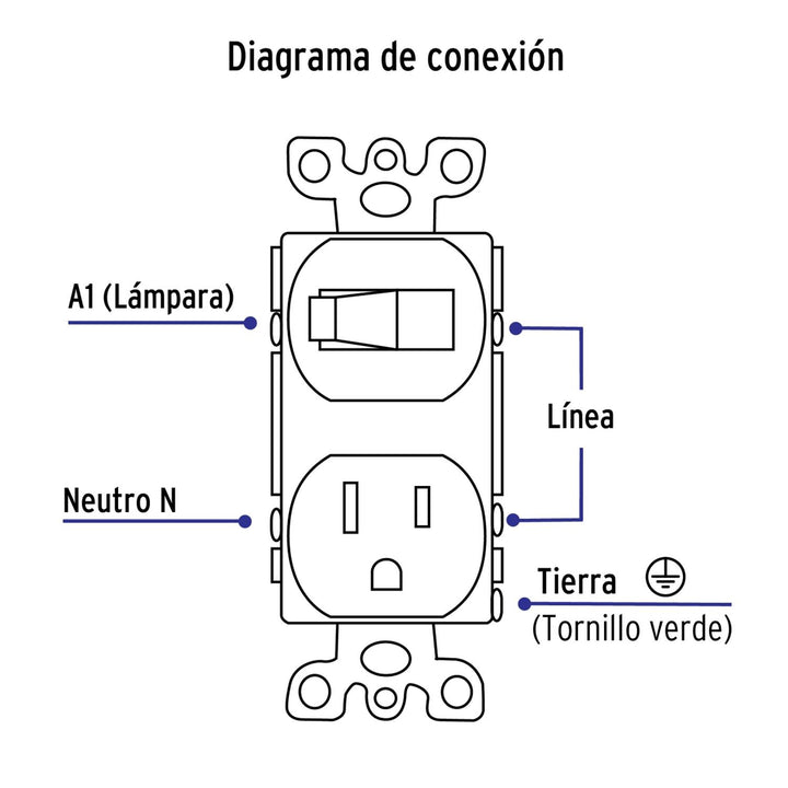 Placa armada interruptor y contacto, línea Standard, marfil Volteck - Mundo Tool 