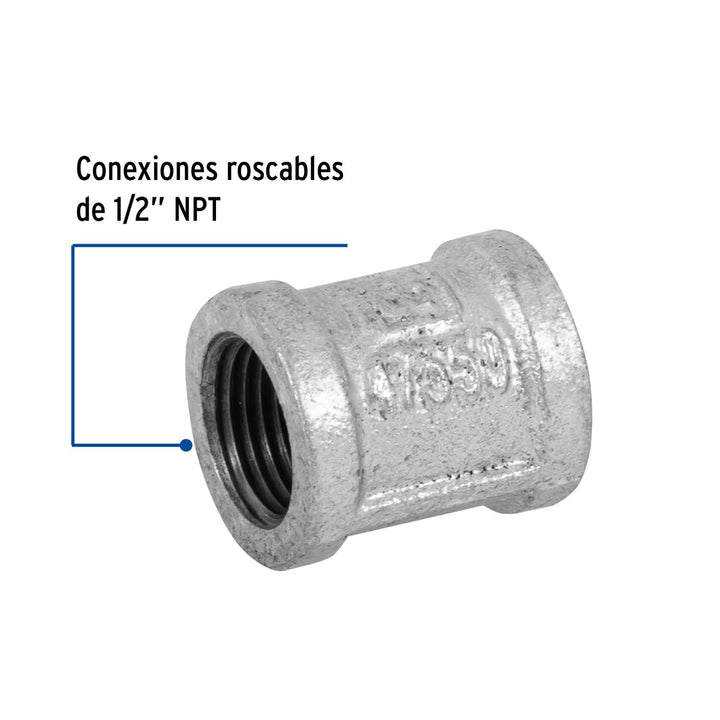 Cople Reforzado Galvanizado 1/2' Foset - Mundo Tool 