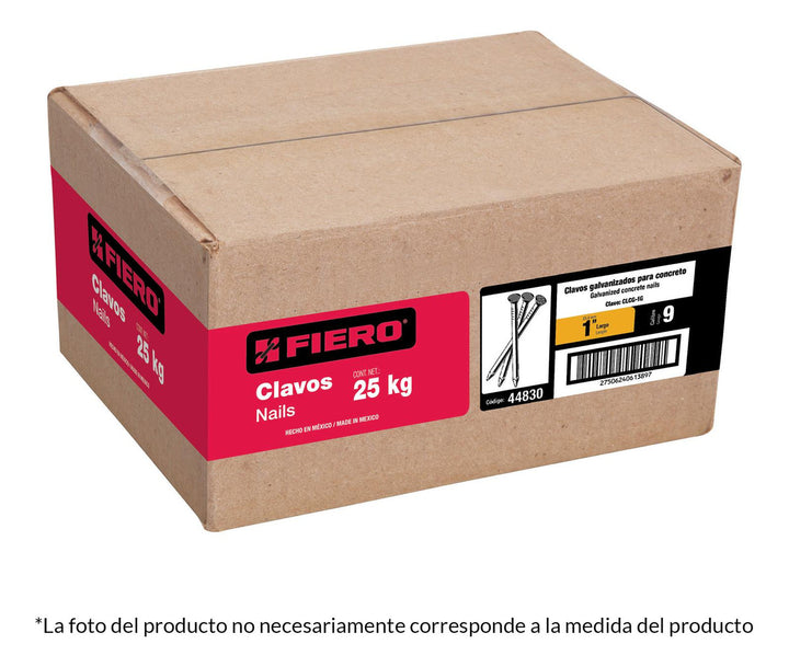Clavo Para Concreto Granel 2-1/2  Galvanizado Caja 25kg Fier - Mundo Tool 