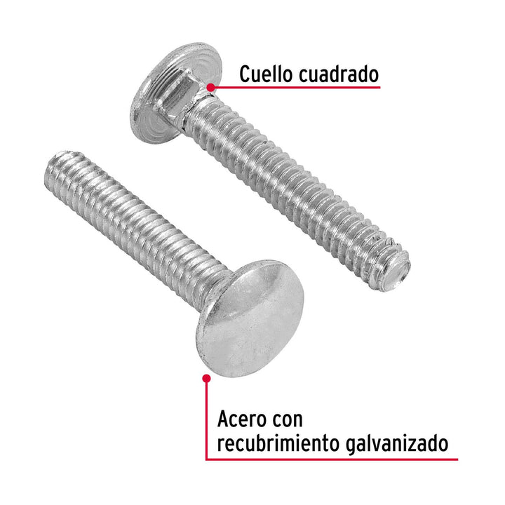 Tornillo Tipo Coche 1/4x1-1/2' 80pzs Fiero - Mundo Tool 