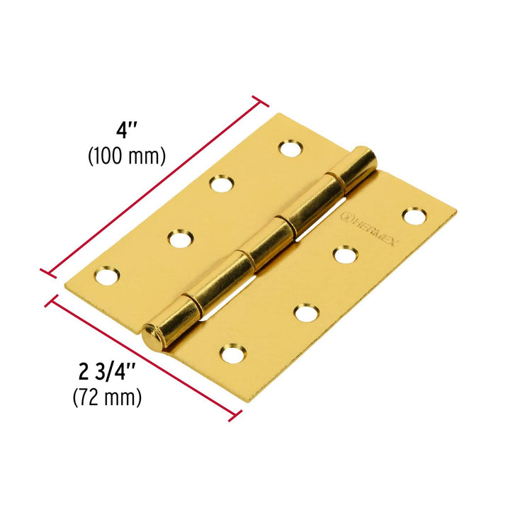 Bisagra Rectangular 4' Acero Latón Hermex - Mundo Tool 