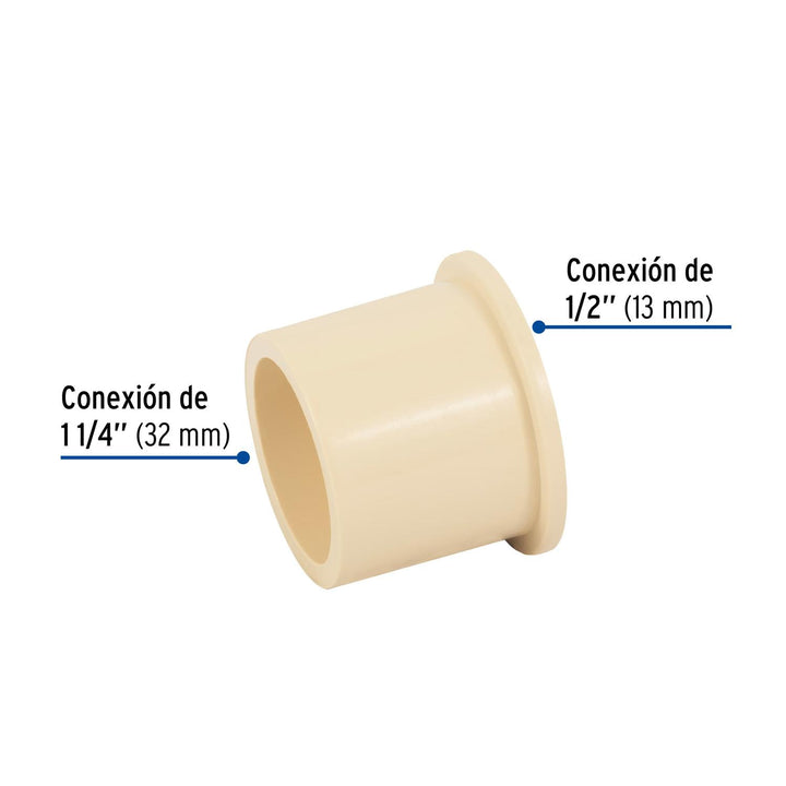 Reducción Bushing CPVC 1-1/4' x 1/2' Foset - Mundo Tool 