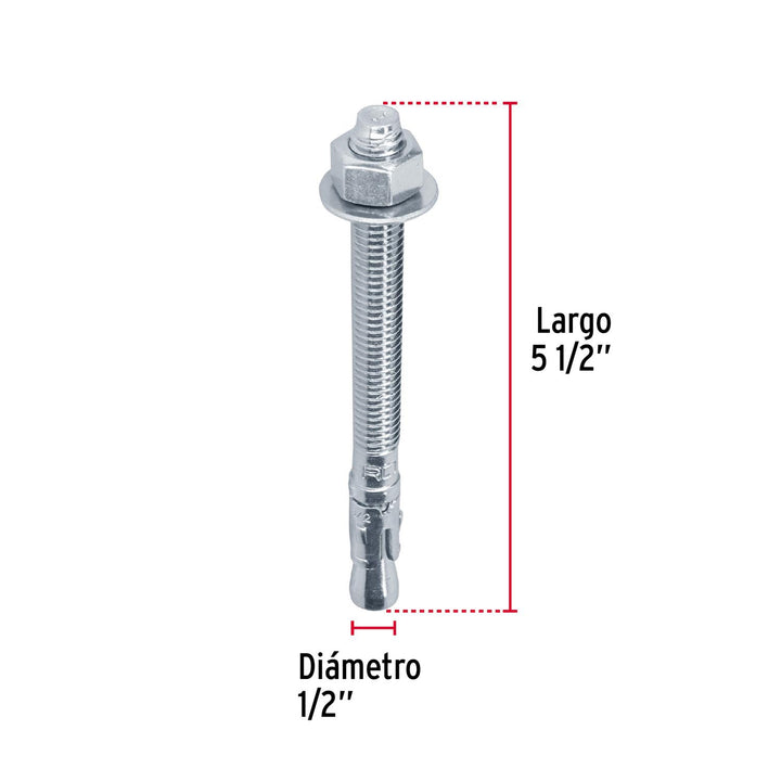 Bolsa con 4 taquetes arpón 1/2' x 5-1/2', Fiero - Mundo Tool 