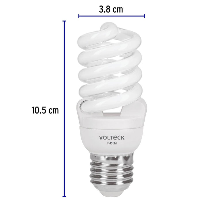 Foco 13 W Espiral Mini T2 Volteck - Mundo Tool 