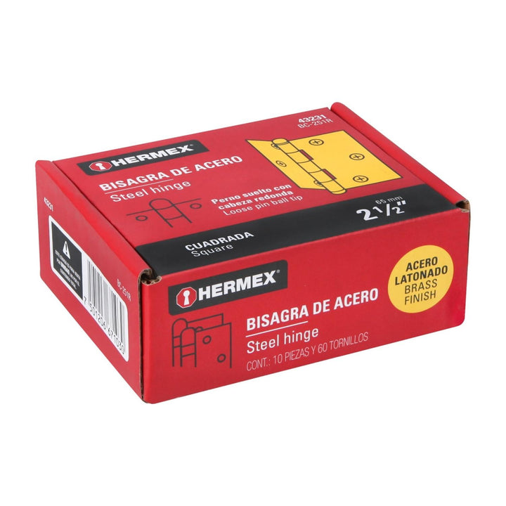 Bisagra Cuadrada 2-1/2'latonadoredonda Hermex - Mundo Tool 