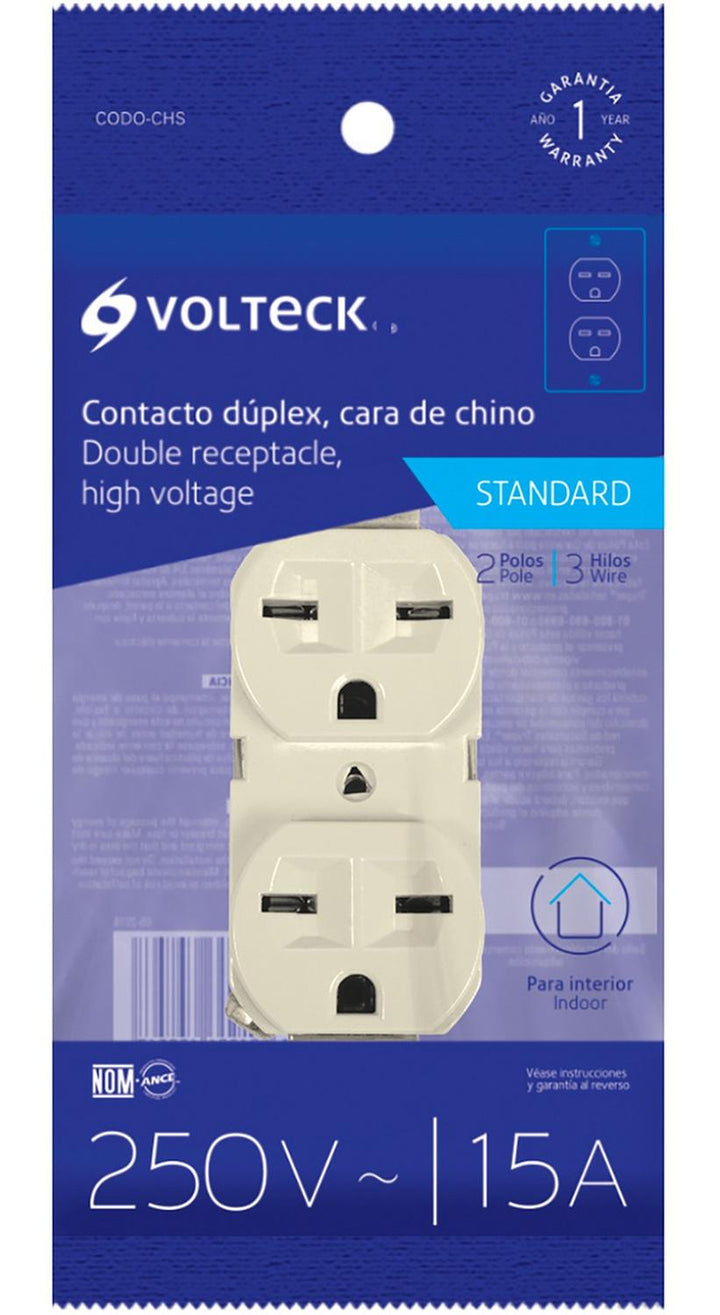 Contacto Dúplex Cara De Chino Línea Standard Volteck - Mundo Tool 