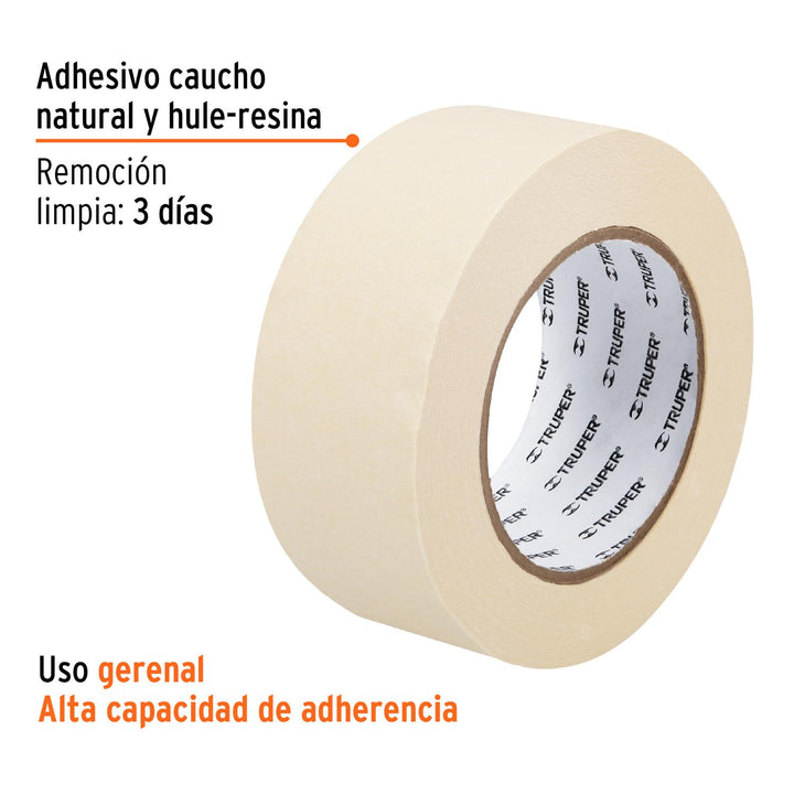 Cinta masking tape de 2" x 50 m, Truper - Mundo Tool 