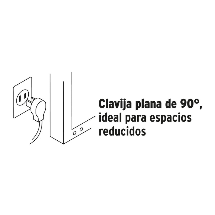 Extensión doméstica aterrizada 8 m blanca con clavija plana - Mundo Tool 