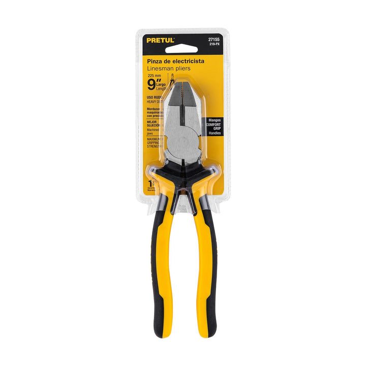 Pinzas de electricista, uso rudo Comfort Grip, Pretul - Mundo Tool 